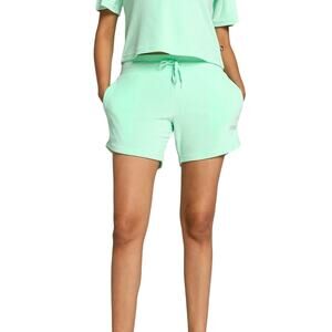 Puma Women Essentials Elevated 5 Inch Shorts Size S Green Fresh Mint 677946-88